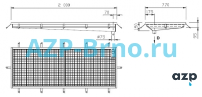 Нержавеющий дезинфицирующий брод BDZ 01 AZP Brno Чехия (фото, схема)