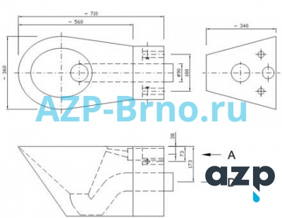 Безопасный нержавеющий подвесной унитаз для инвалидов BSNZ 01 INV AZP Brno Чехия (фото, схема)